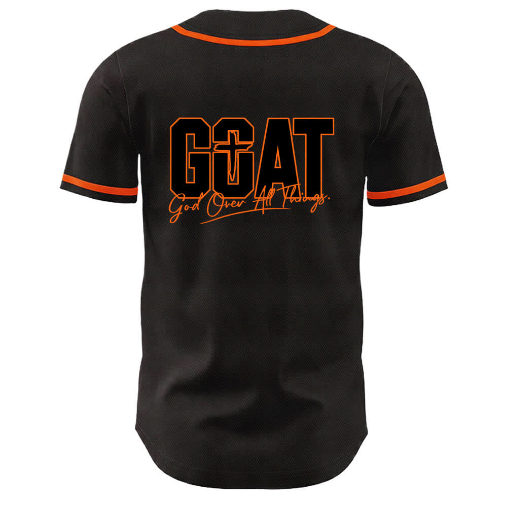 Camiseta de béisbol unisex con cruz simple de Christianartworkshop GOAT Dios sobre todas las cosas - image 10