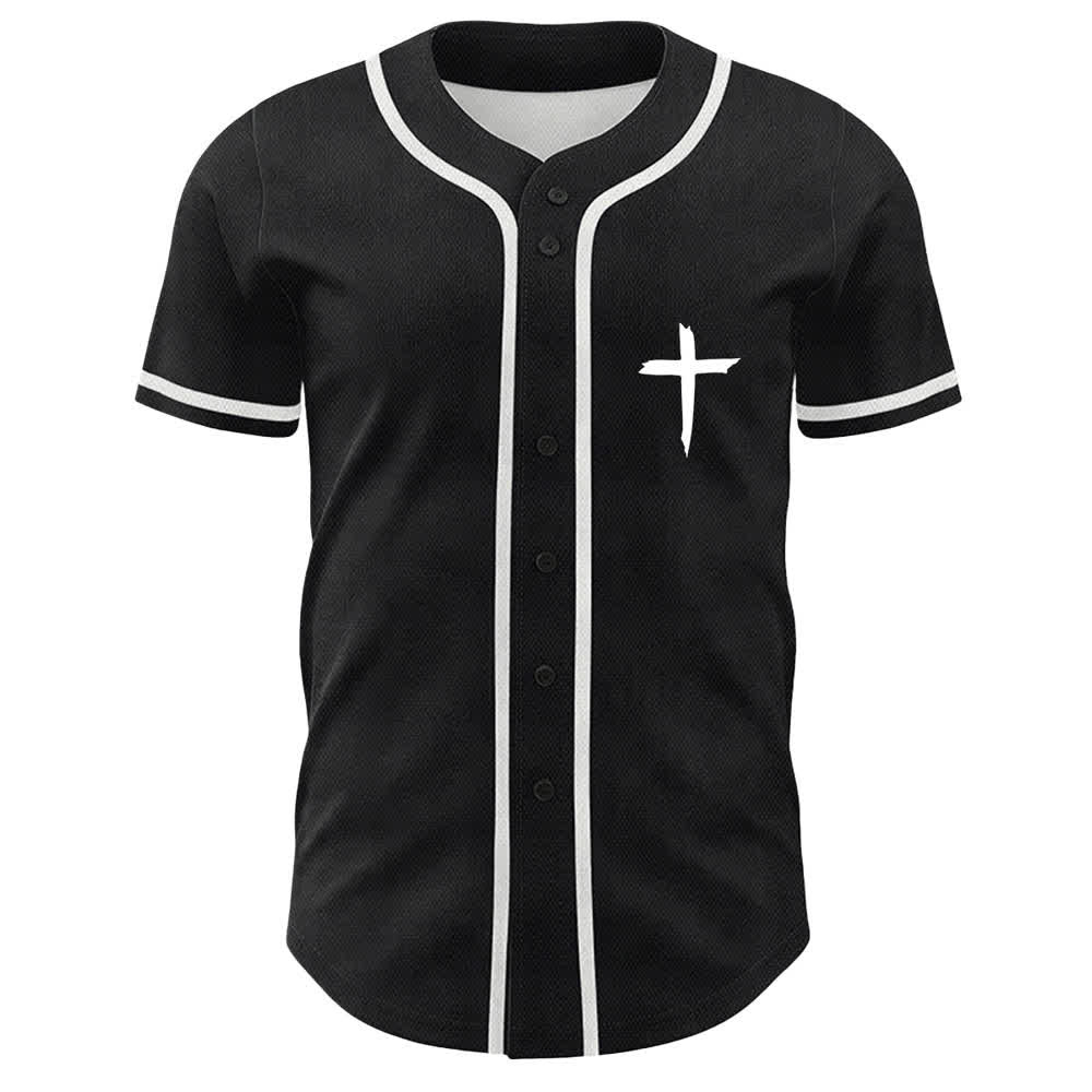 Camiseta de béisbol unisex con cruz simple de Christianartworkshop GOAT Dios sobre todas las cosas - image 5