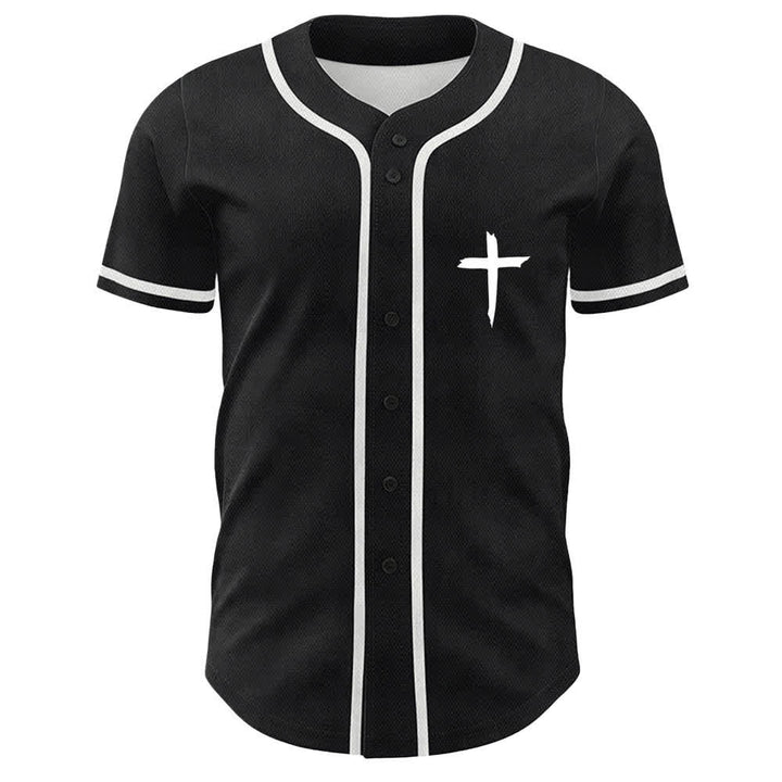 Camiseta de béisbol unisex con cruz simple de Christianartworkshop GOAT Dios sobre todas las cosas - image 5