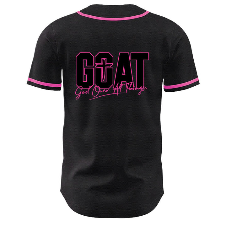 Camiseta de béisbol unisex con cruz simple de Christianartworkshop GOAT Dios sobre todas las cosas - image 22