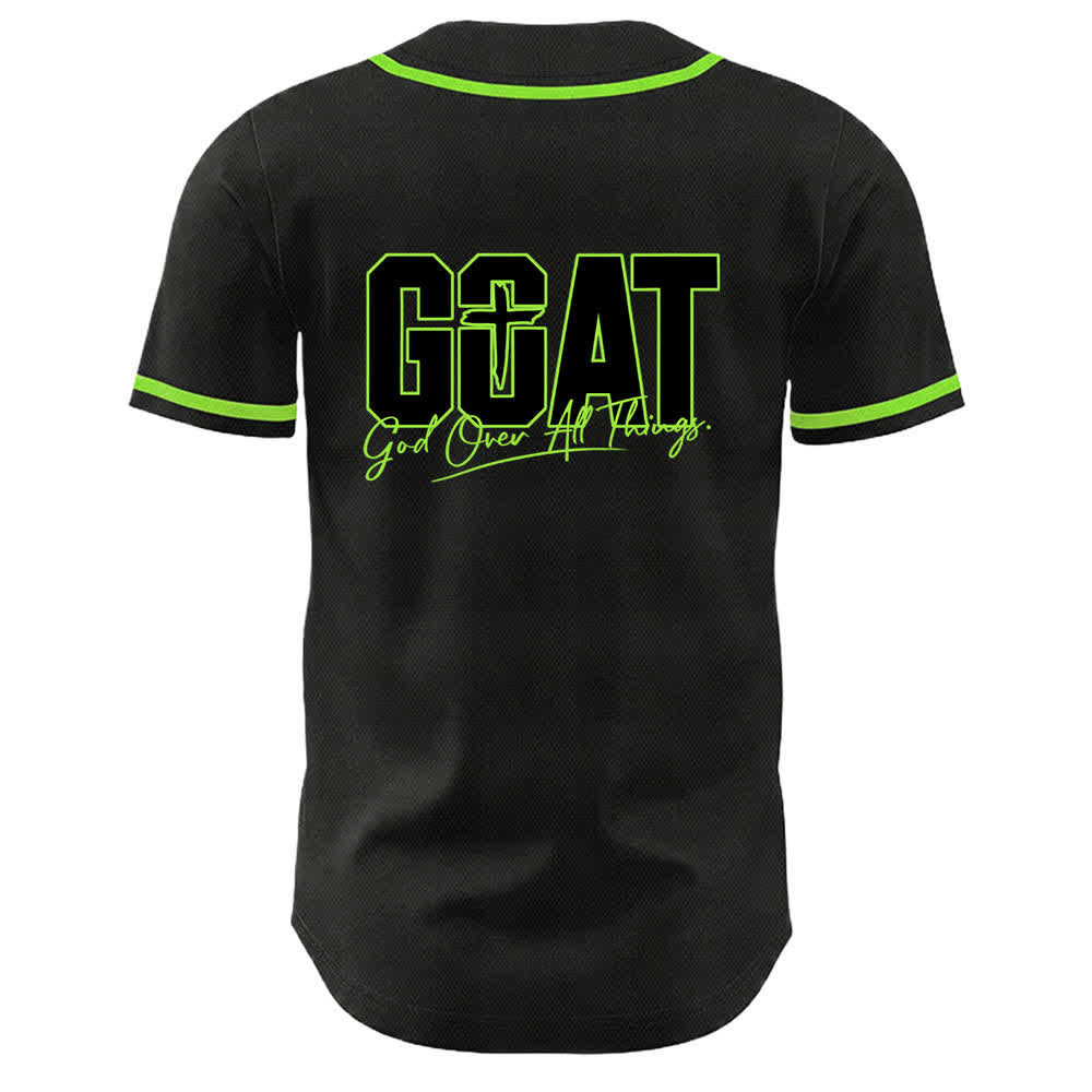 Camiseta de béisbol unisex con cruz simple de Christianartworkshop GOAT Dios sobre todas las cosas - image 16