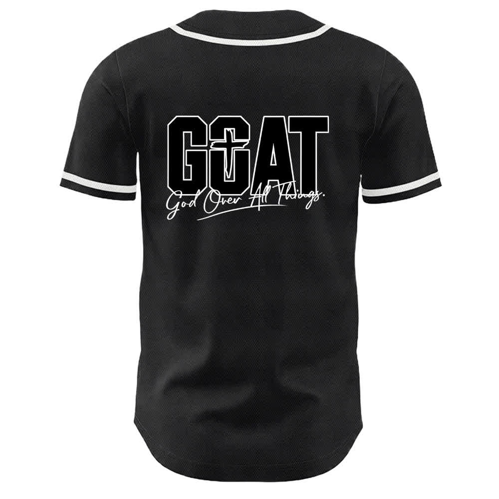 Camiseta de béisbol unisex con cruz simple de Christianartworkshop GOAT Dios sobre todas las cosas - image 4