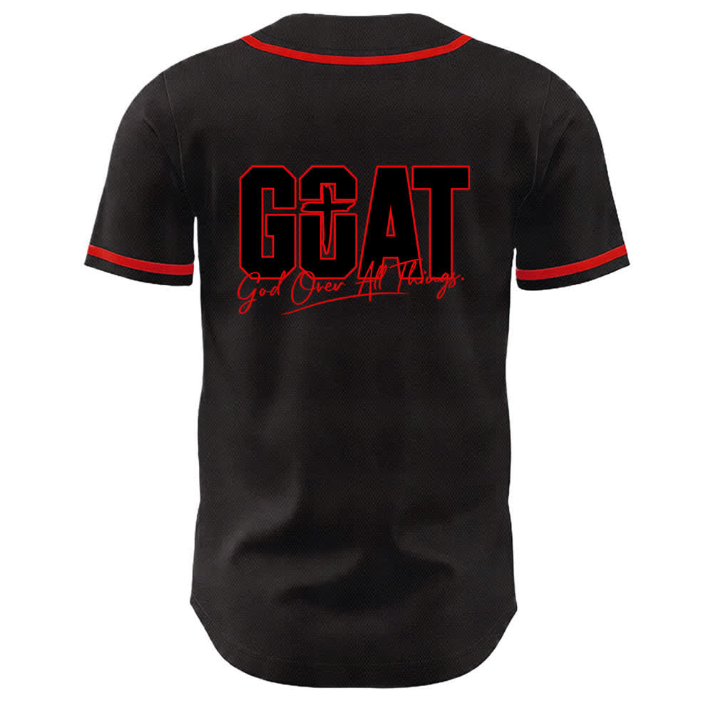 Camiseta de béisbol unisex con cruz simple de Christianartworkshop GOAT Dios sobre todas las cosas - image 7