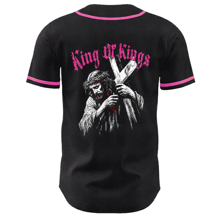 Camiseta de béisbol unisex de Christianartworkshop Rey de Reyes Número 33 Jesús Cargando la Cruz - image 23