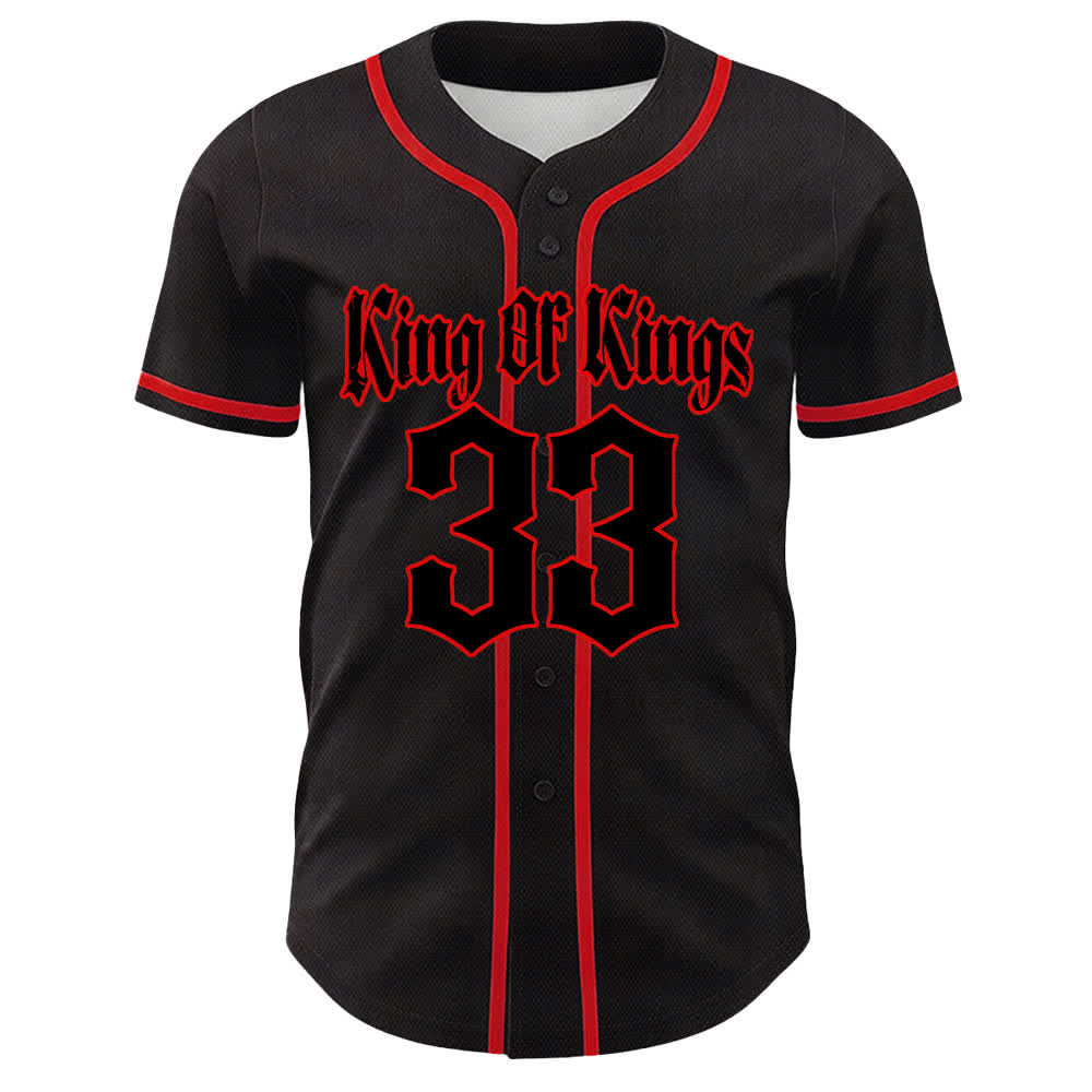 Camiseta de béisbol unisex de Christianartworkshop Rey de Reyes Número 33 Jesús Cargando la Cruz - image 7