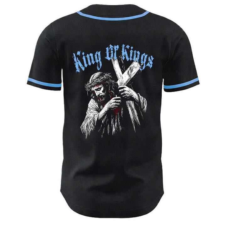 Camiseta de béisbol unisex de Christianartworkshop Rey de Reyes Número 33 Jesús Cargando la Cruz - image 14