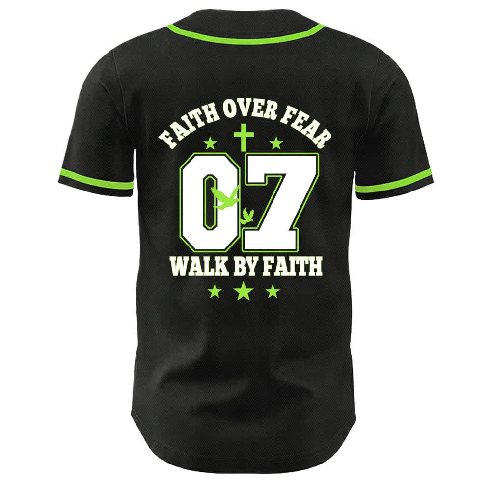 Christianartworkshop Camiseta de béisbol unisex Faith Over Fear Walk By Fear Número 07 Dove Cross - image 17