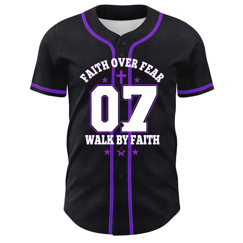 Christianartworkshop Camiseta de béisbol unisex Faith Over Fear Walk By Fear Número 07 Dove Cross - image 19