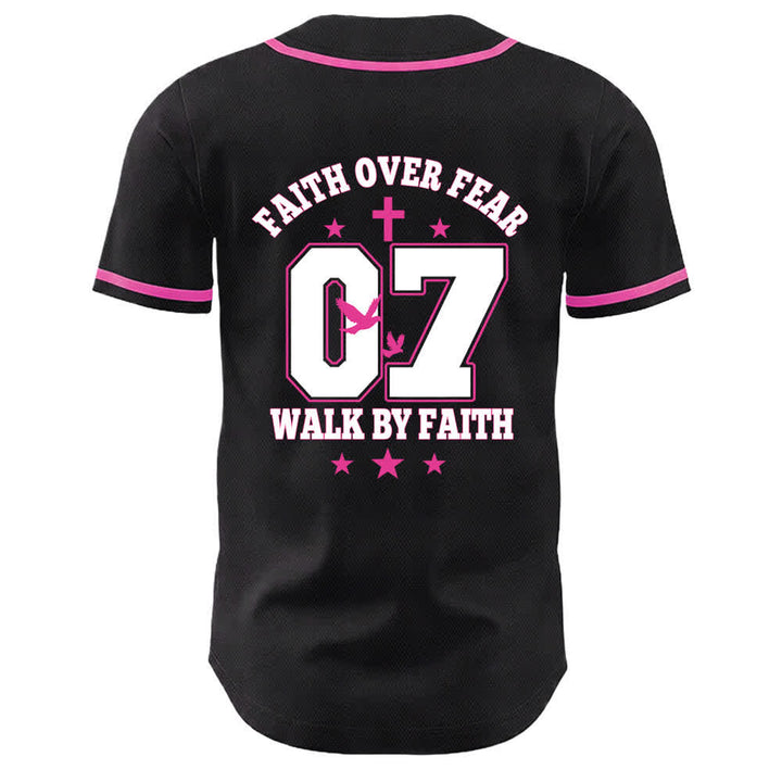 Christianartworkshop Camiseta de béisbol unisex Faith Over Fear Walk By Fear Número 07 Dove Cross - image 23