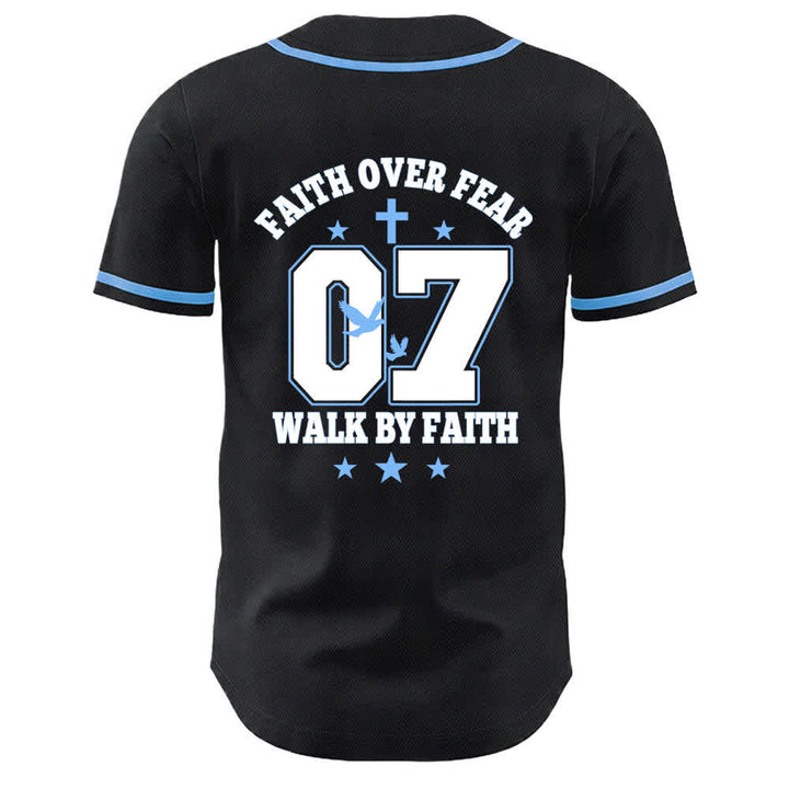 Christianartworkshop Camiseta de béisbol unisex Faith Over Fear Walk By Fear Número 07 Dove Cross - image 14