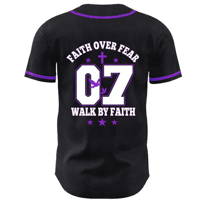 Christianartworkshop Camiseta de béisbol unisex Faith Over Fear Walk By Fear Número 07 Dove Cross - image 20