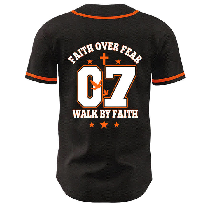 Christianartworkshop Camiseta de béisbol unisex Faith Over Fear Walk By Fear Número 07 Dove Cross - image 11
