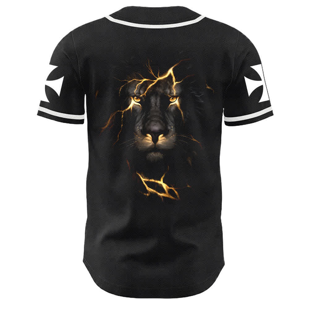 Camiseta de béisbol unisex con la imagen del León de Judá de la serie "Jesus Highway To Heaven" de Christianartworkshop, hecha con un carruaje al cielo. - image 4