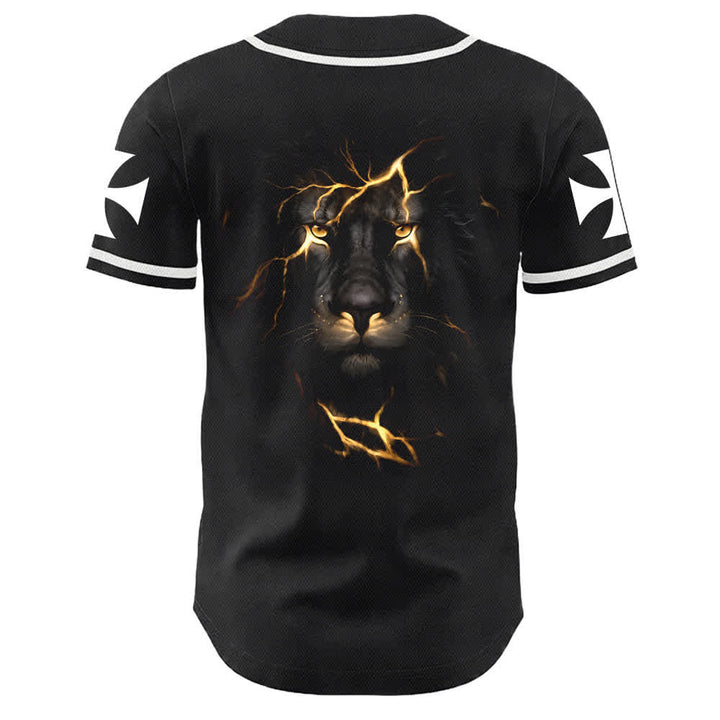 Camiseta de béisbol unisex con la imagen del León de Judá de la serie "Jesus Highway To Heaven" de Christianartworkshop, hecha con un carruaje al cielo. - image 4