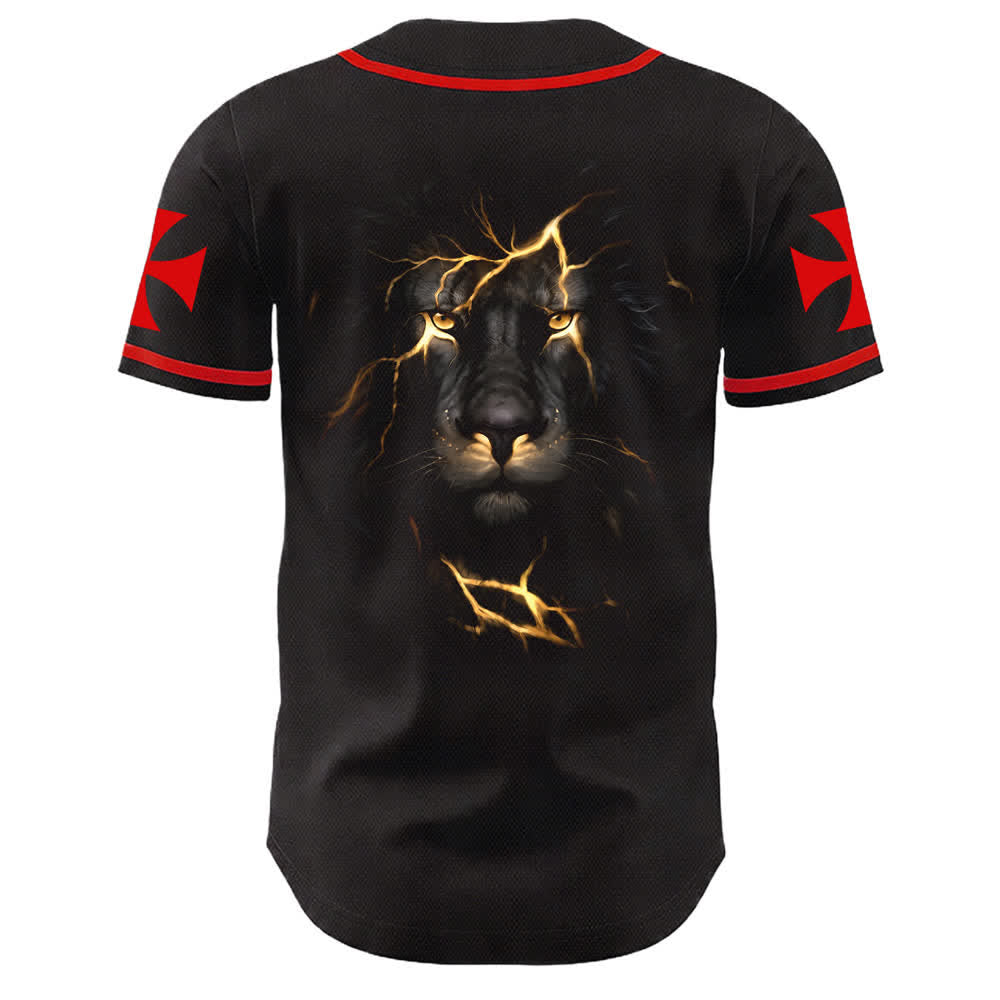 Camiseta de béisbol unisex con la imagen del León de Judá de la serie "Jesus Highway To Heaven" de Christianartworkshop, hecha con un carruaje al cielo. - image 7