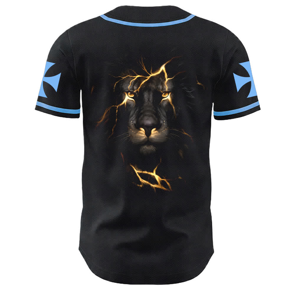 Camiseta de béisbol unisex con la imagen del León de Judá de la serie "Jesus Highway To Heaven" de Christianartworkshop, hecha con un carruaje al cielo. - image 13
