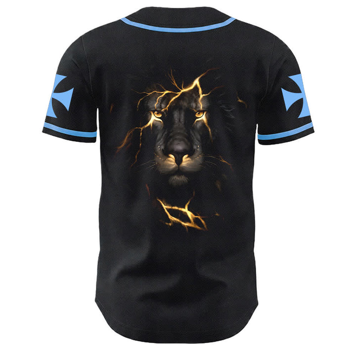 Camiseta de béisbol unisex con la imagen del León de Judá de la serie "Jesus Highway To Heaven" de Christianartworkshop, hecha con un carruaje al cielo. - image 13