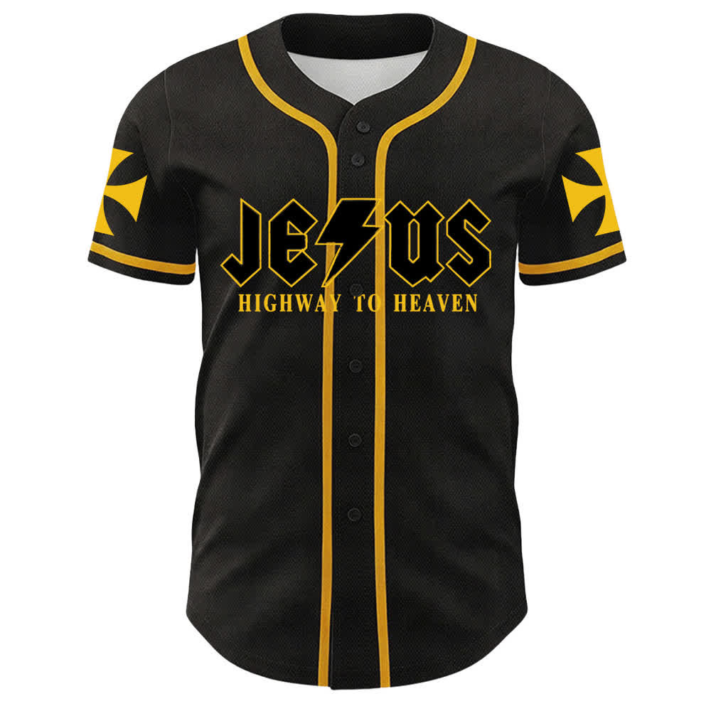 Camiseta de béisbol unisex con la imagen del León de Judá de la serie "Jesus Highway To Heaven" de Christianartworkshop, hecha con un carruaje al cielo. - image 2