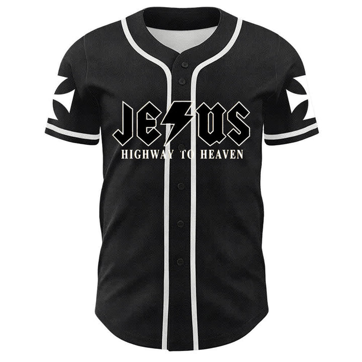 Camiseta de béisbol unisex con la imagen del León de Judá de la serie "Jesus Highway To Heaven" de Christianartworkshop, hecha con un carruaje al cielo. - image 5