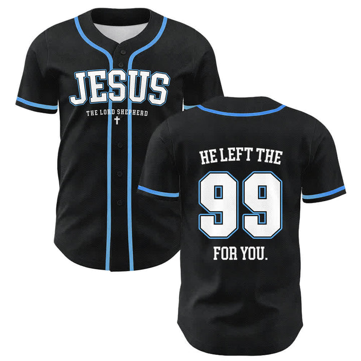 Camiseta de béisbol unisex con la frase "Jesús dejó los 99 para ti" de Christianartworkshop. - Azul - 5XL - image 3