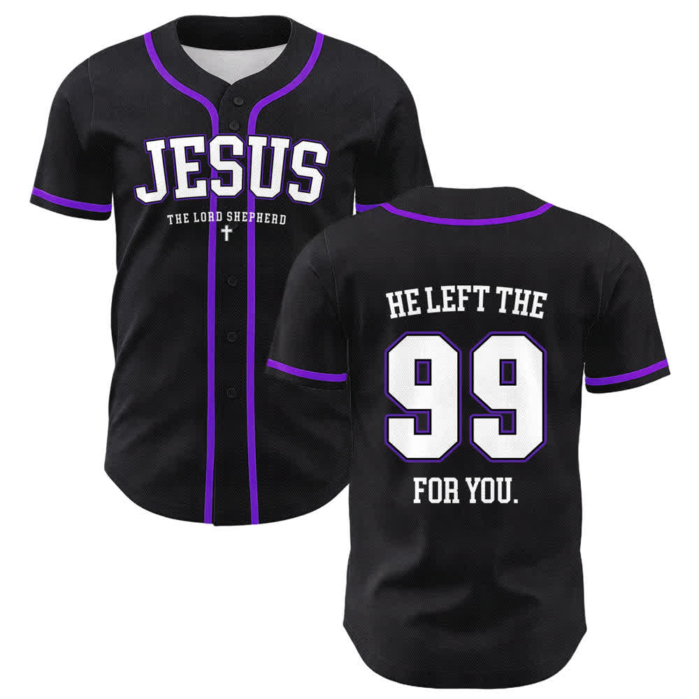 Camiseta de béisbol unisex con la frase "Jesús dejó los 99 para ti" de Christianartworkshop. - Púrpura - 5XL - image 21
