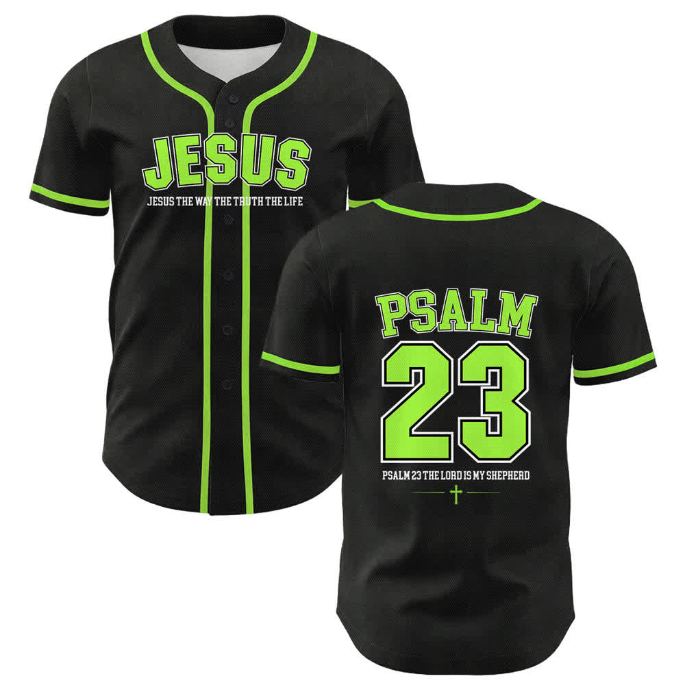 Camiseta de béisbol unisex de Christianartworkshop con el Salmo 23 de Jesús: El Señor es mi pastor. - Verde claro - 5XL - image 18