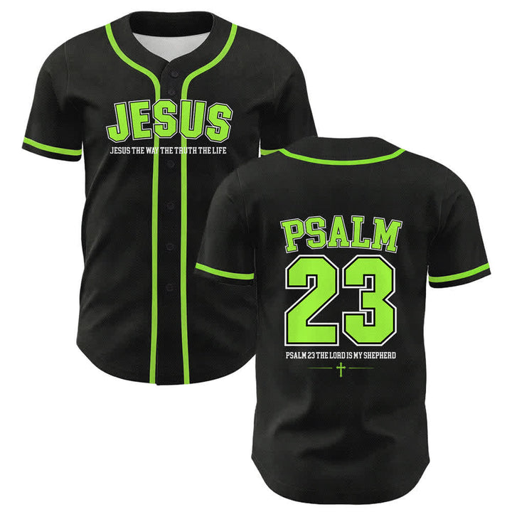 Camiseta de béisbol unisex de Christianartworkshop con el Salmo 23 de Jesús: El Señor es mi pastor. - Verde claro - 5XL - image 18