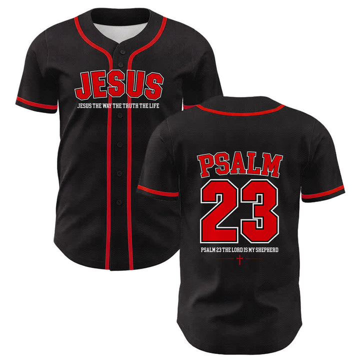 Camiseta de béisbol unisex de Christianartworkshop con el Salmo 23 de Jesús: El Señor es mi pastor. - Rojo - 5XL - image 12