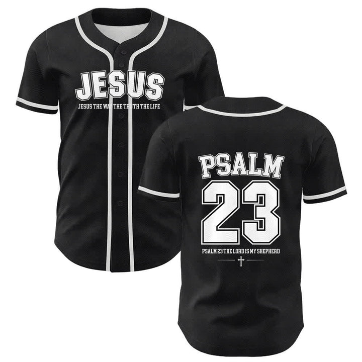 Camiseta de béisbol unisex de Christianartworkshop con el Salmo 23 de Jesús: El Señor es mi pastor. - Blanco - 5XL - image 6