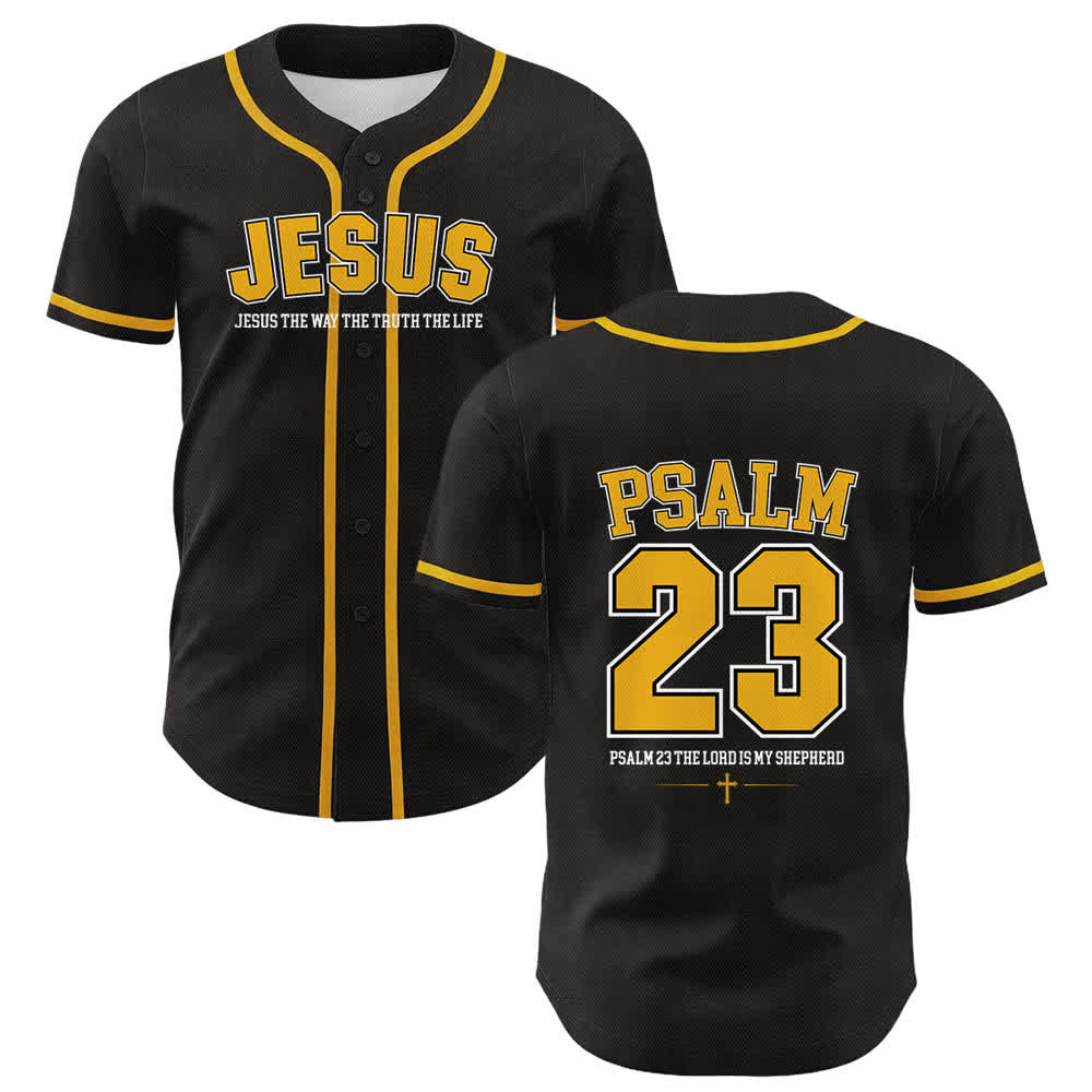 Camiseta de béisbol unisex de Christianartworkshop con el Salmo 23 de Jesús: El Señor es mi pastor. - Amarillo - 5XL - image 0