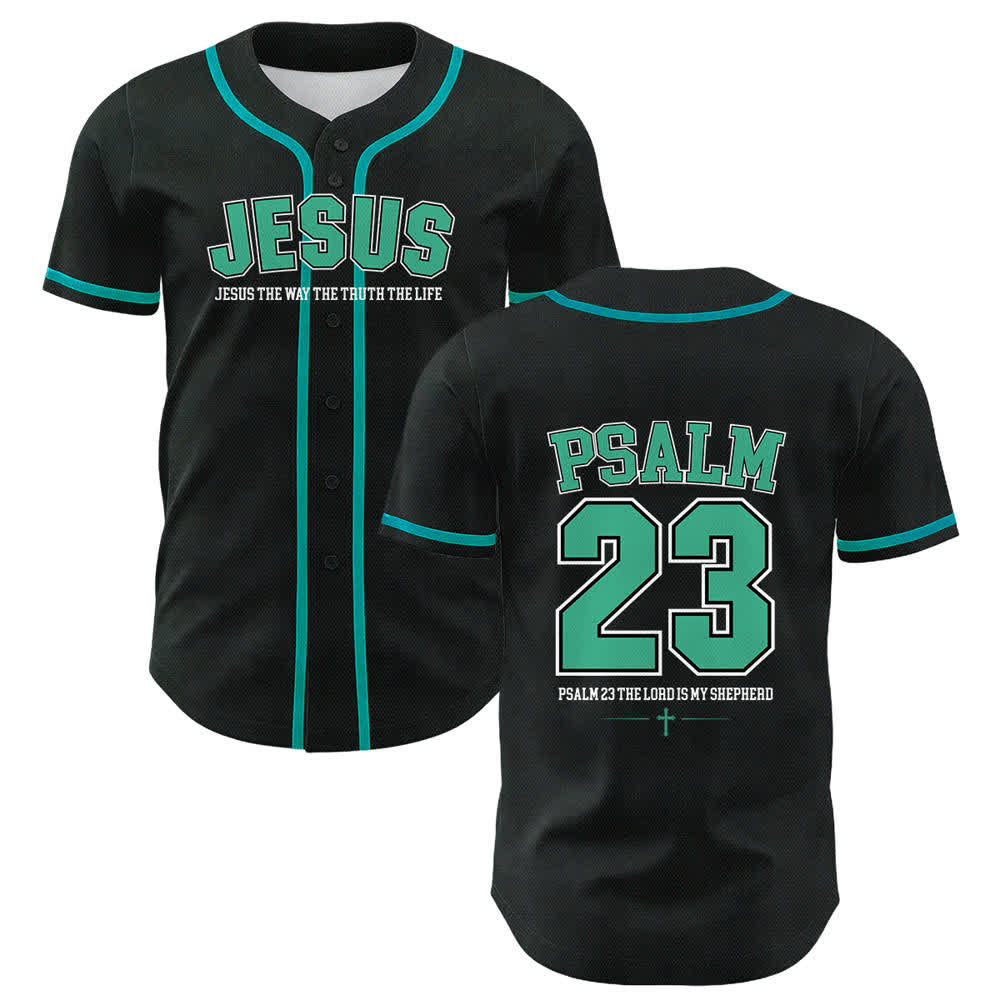 Camiseta de béisbol unisex de Christianartworkshop con el Salmo 23 de Jesús: El Señor es mi pastor. - Verde oscuro - 5XL - image 24