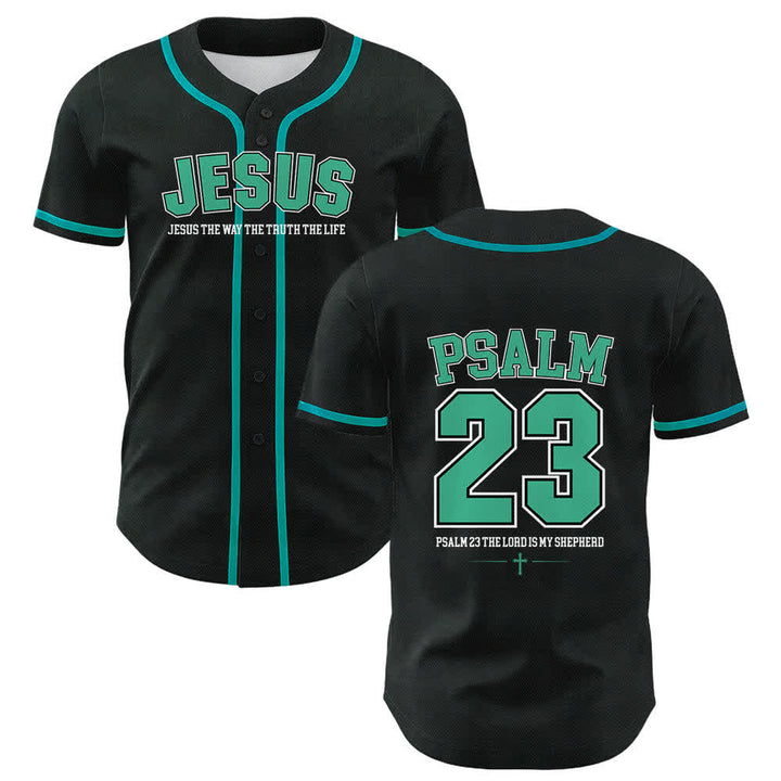 Camiseta de béisbol unisex de Christianartworkshop con el Salmo 23 de Jesús: El Señor es mi pastor. - Verde oscuro - 5XL - image 24