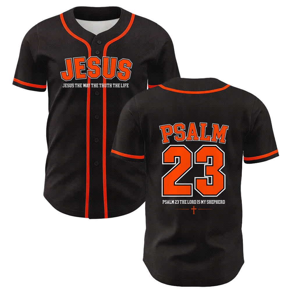Camiseta de béisbol unisex de Christianartworkshop con el Salmo 23 de Jesús: El Señor es mi pastor. - Naranja - 5XL - image 15