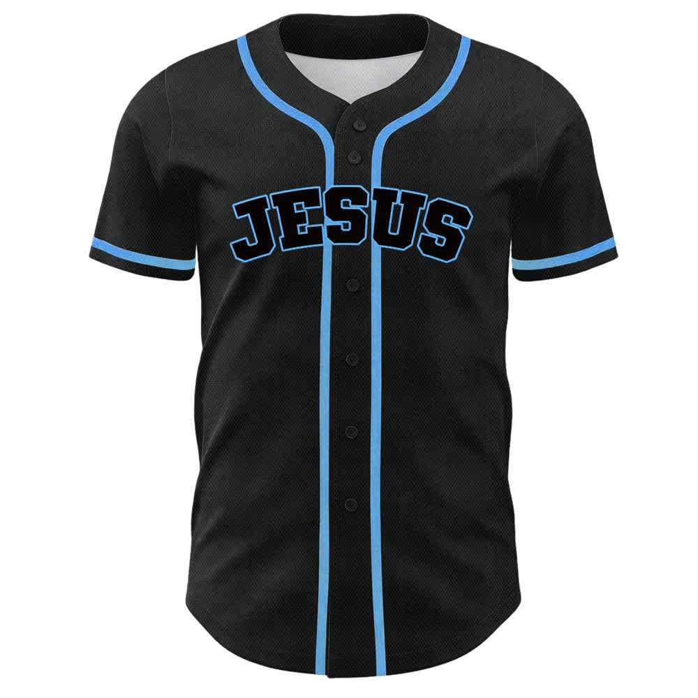 Camiseta de béisbol unisex del equipo de Christianartworkshop Jesús número 7: Fue, es, es y vendrá. - image 2