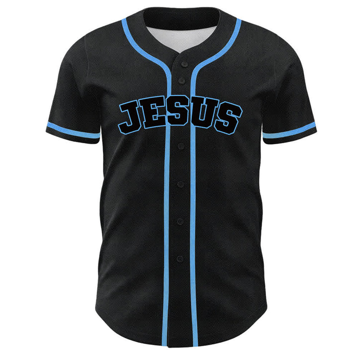Camiseta de béisbol unisex del equipo de Christianartworkshop Jesús número 7: Fue, es, es y vendrá. - image 2