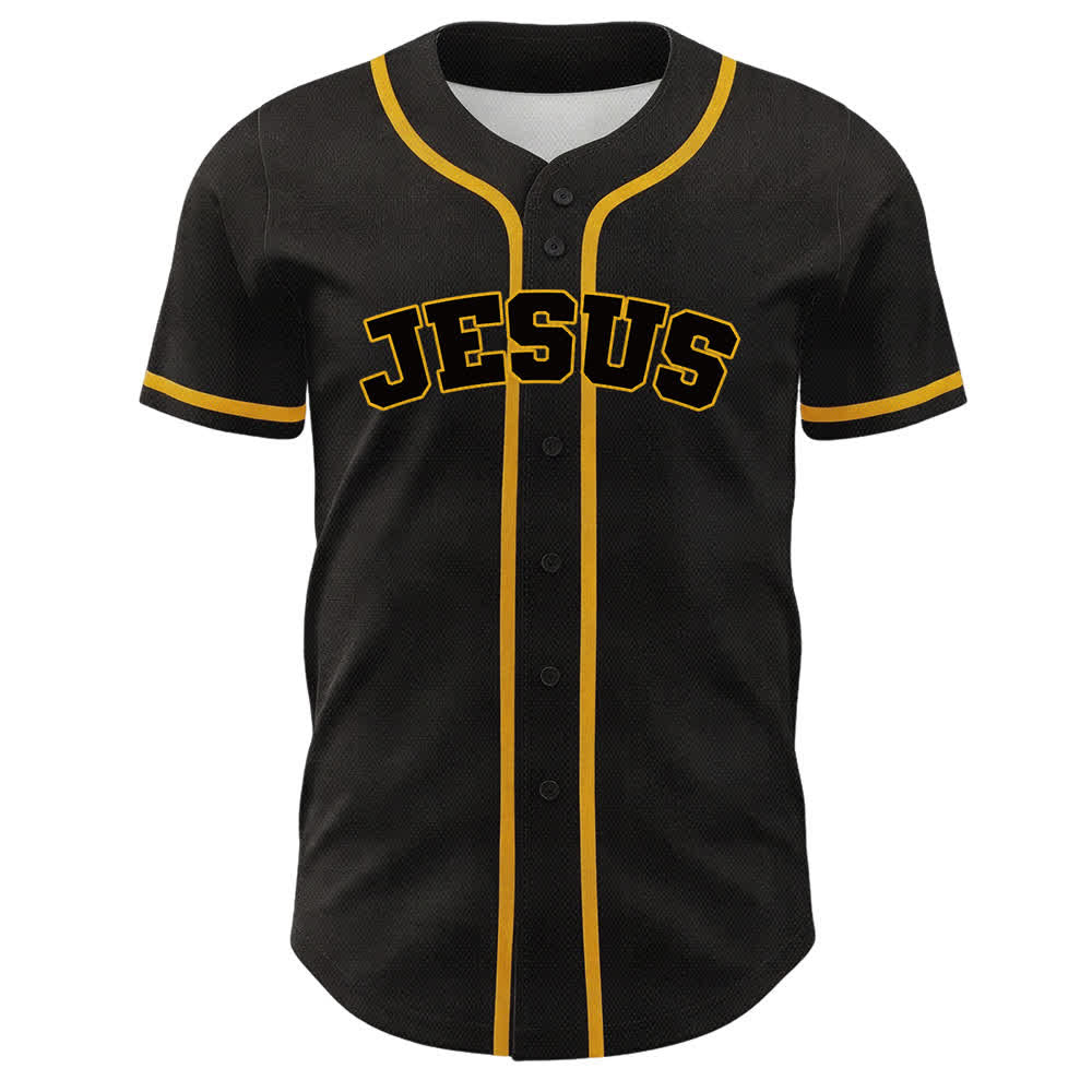 Camiseta de béisbol unisex del equipo de Christianartworkshop Jesús número 7: Fue, es, es y vendrá. - image 5