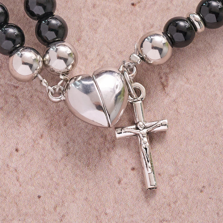 Christianartworkshop Pulsera redonda de cuentas con cruz y medalla sagrada: emblema de la pura misericordia celestial. - image 10