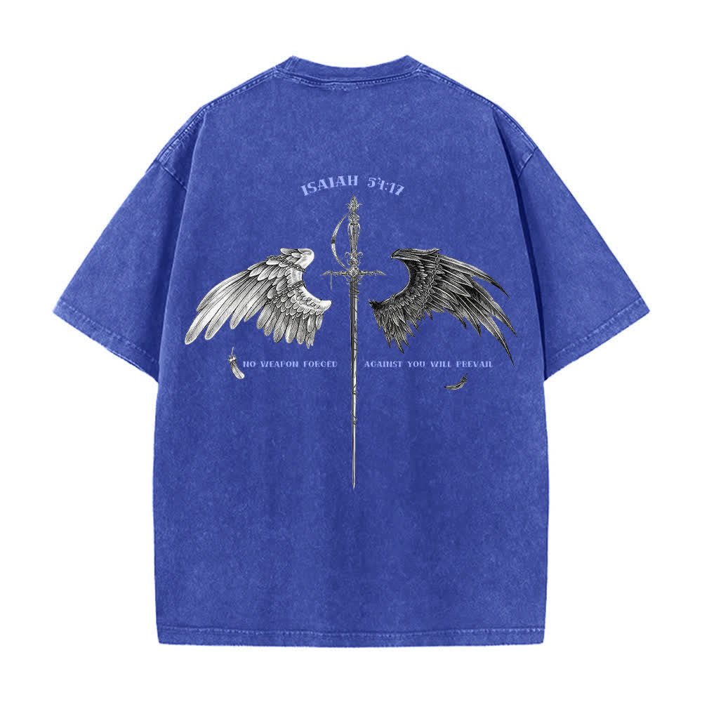 Christianartworkshop Camiseta lavada con la frase "Isaías 54:17 Alas de Esperanza" - image 13