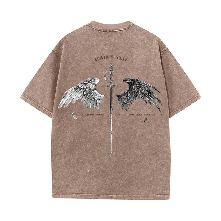 Christianartworkshop Camiseta lavada con la frase "Isaías 54:17 Alas de Esperanza" - image 19