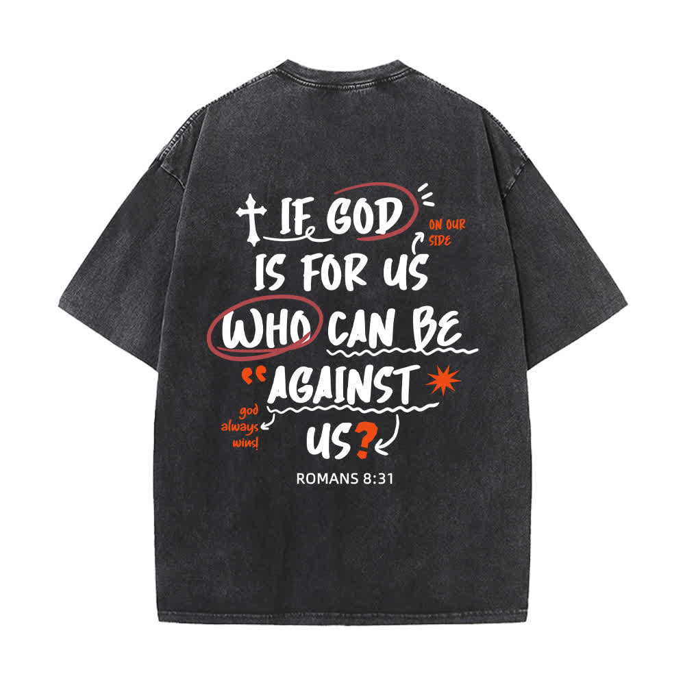 Christianartworkshop Camiseta lavada de corte recto Si Dios está con nosotros - image 10