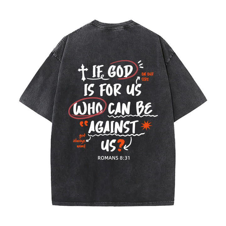 Christianartworkshop Camiseta lavada de corte recto Si Dios está con nosotros - image 10