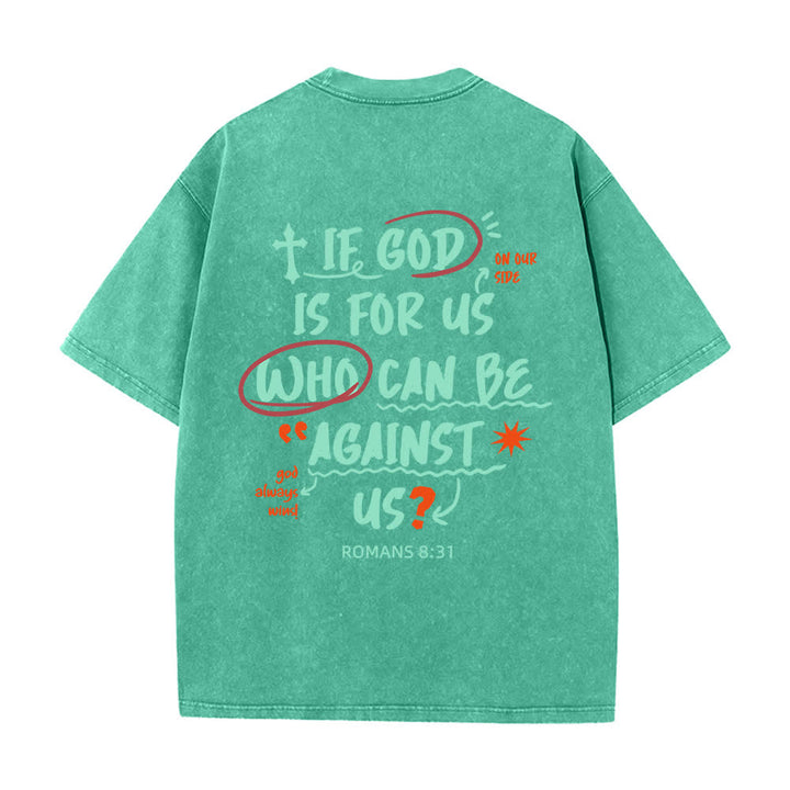 Christianartworkshop Camiseta lavada de corte recto Si Dios está con nosotros - image 7