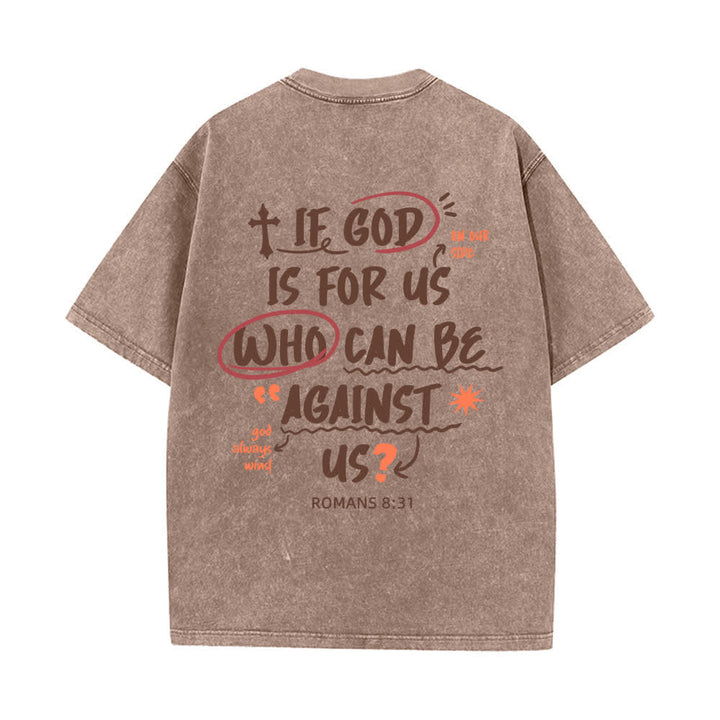 Christianartworkshop Camiseta lavada de corte recto Si Dios está con nosotros - image 16