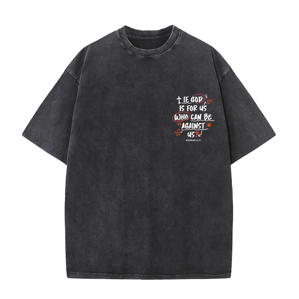 Christianartworkshop Camiseta lavada de corte recto Si Dios está con nosotros - image 11