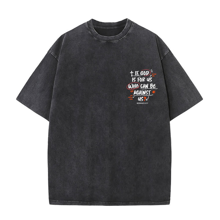 Christianartworkshop Camiseta lavada de corte recto Si Dios está con nosotros - image 11