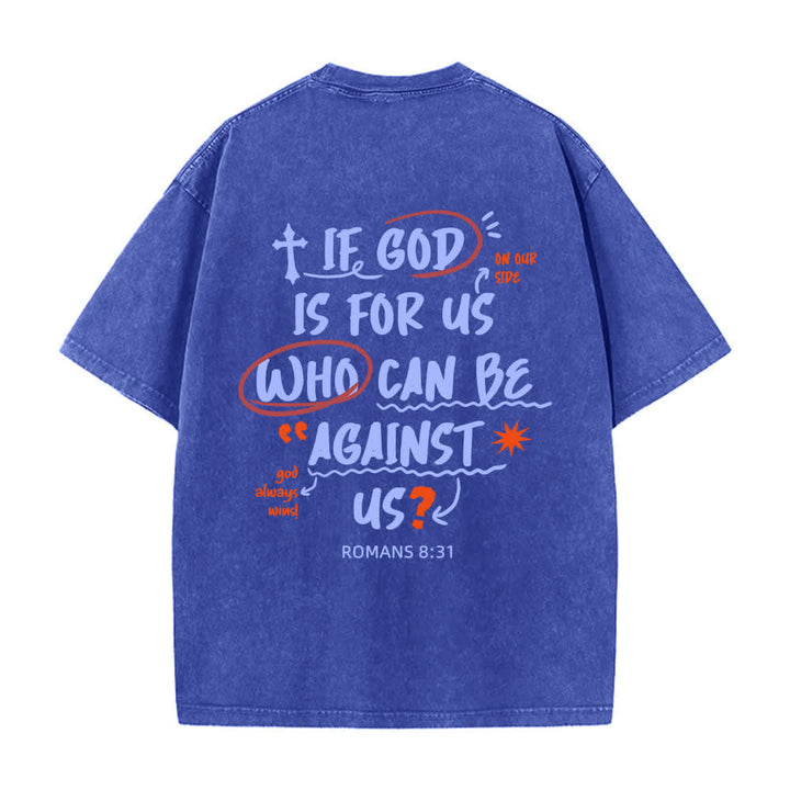 Christianartworkshop Camiseta lavada de corte recto Si Dios está con nosotros - image 19