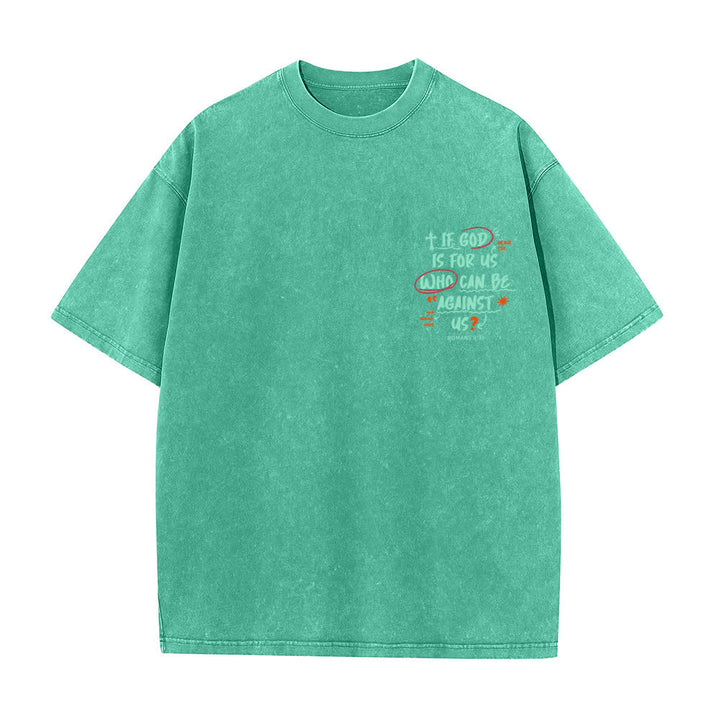 Christianartworkshop Camiseta lavada de corte recto Si Dios está con nosotros - image 8