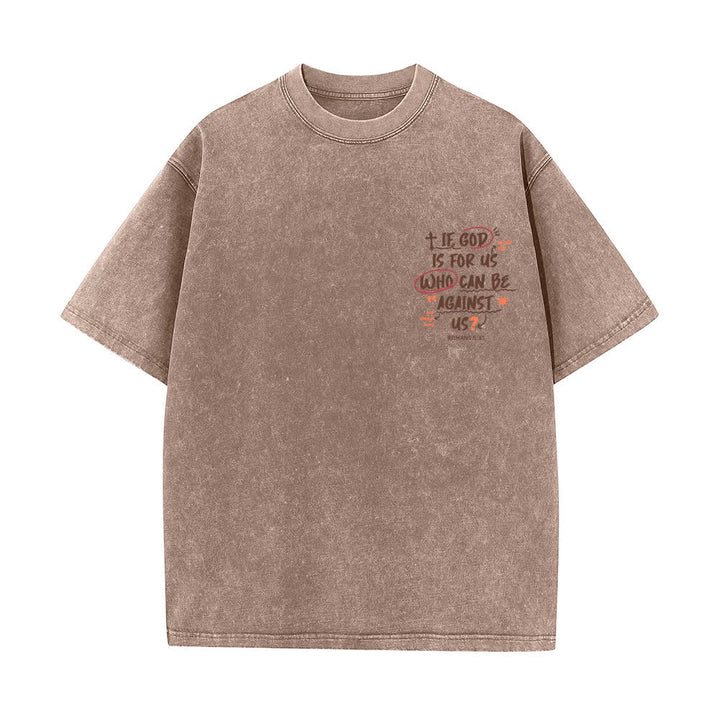 Christianartworkshop Camiseta lavada de corte recto Si Dios está con nosotros - image 17