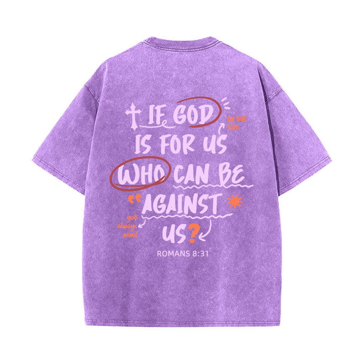 Christianartworkshop Camiseta lavada de corte recto Si Dios está con nosotros - image 22