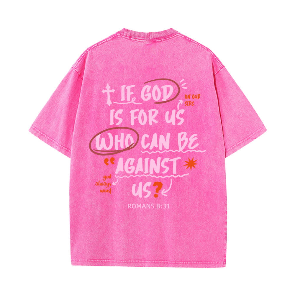 Christianartworkshop Camiseta lavada de corte recto Si Dios está con nosotros - image 25